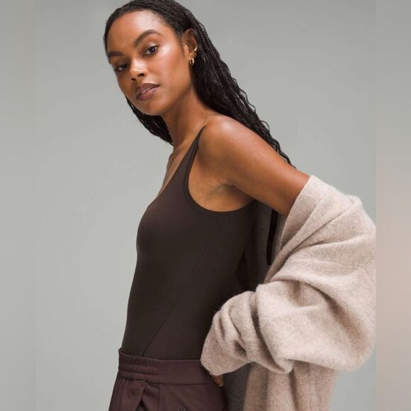Lululemon Wundermost Nulu Square-Neck Sleeveless Bodysuit French Press NWT XL - Picture 3 of 16